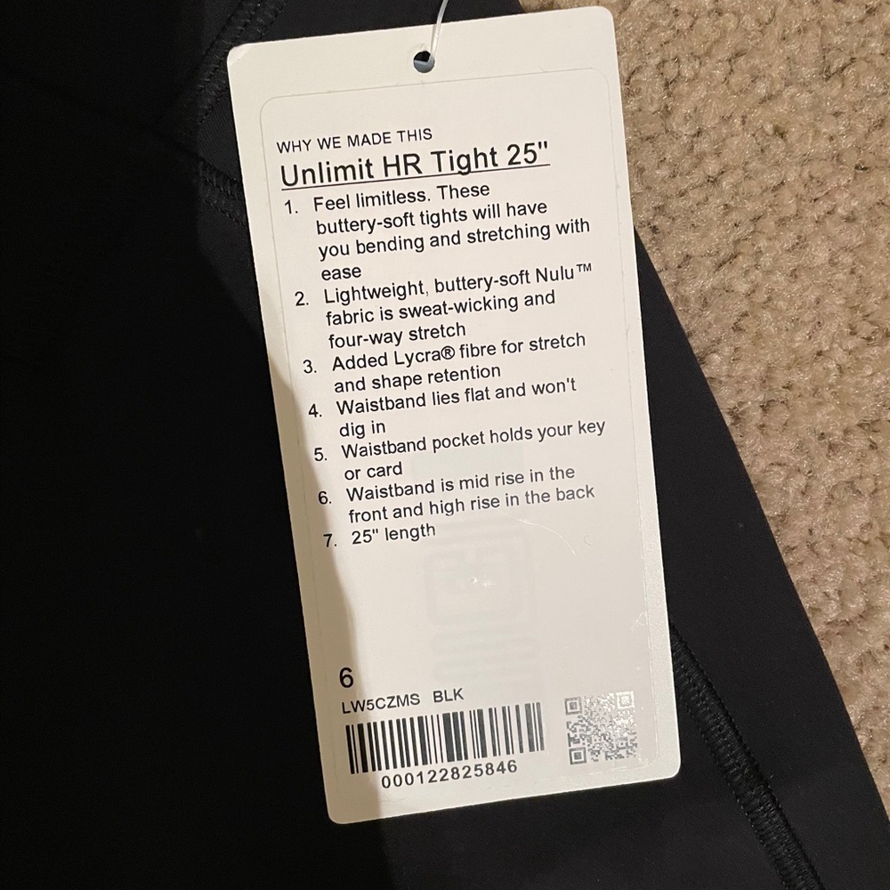 Lululemon unlimit HR 25” pant